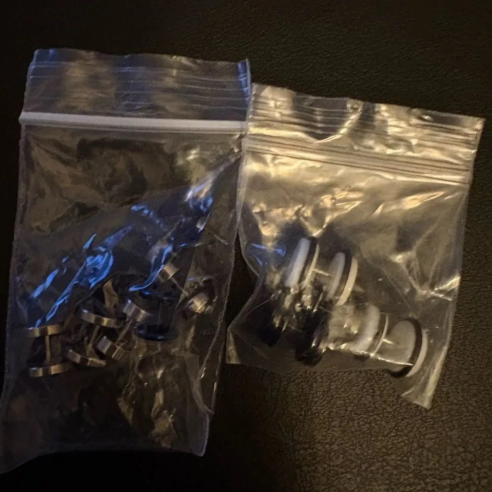 Five Pair Cuff link Bundle (Black, Blue, Silver, and White)